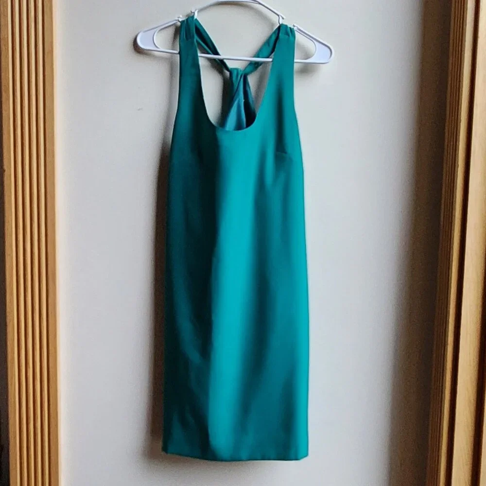 J. Crew Teal Cross Back Shift Dress Size 0